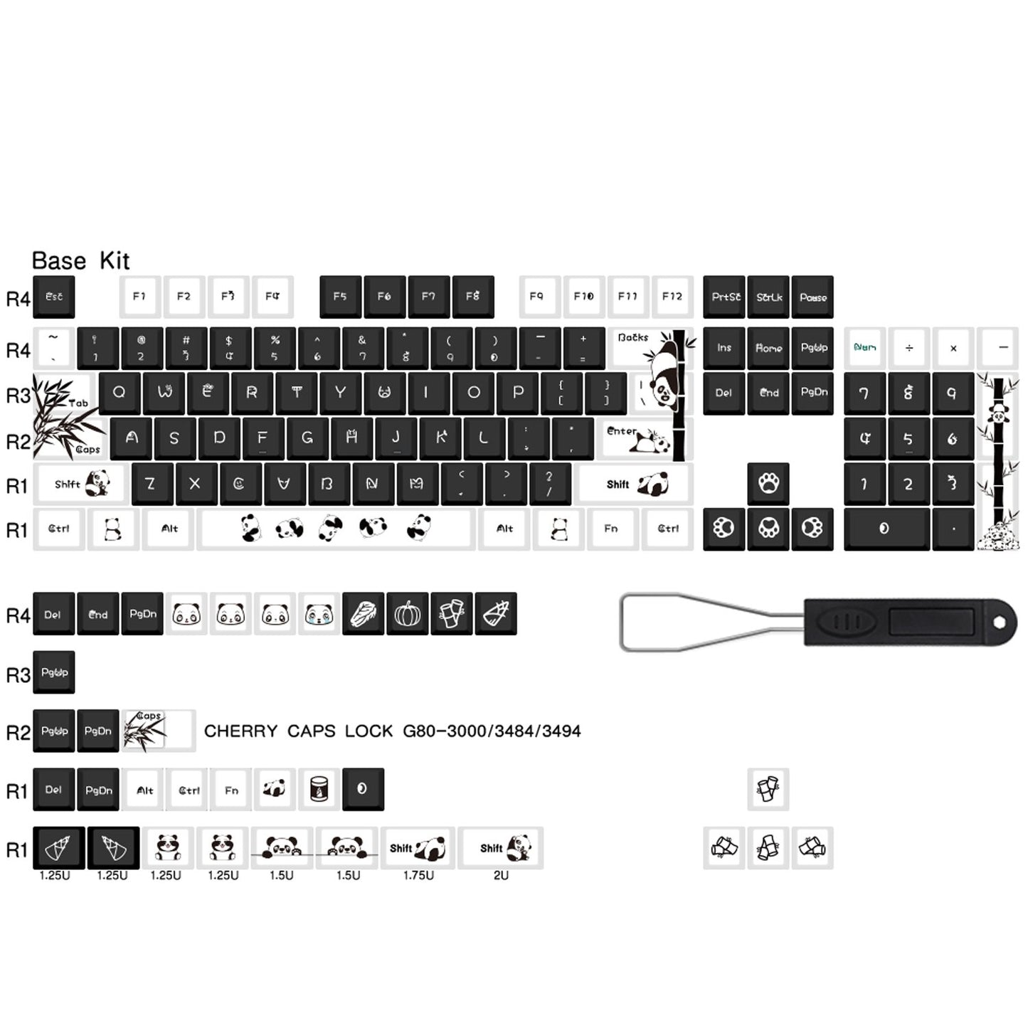 Keycaps - Panda - Mellow Keyboards