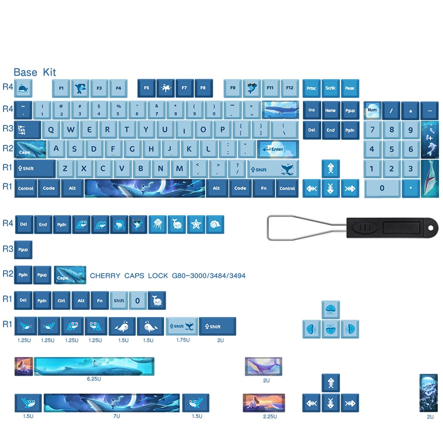 Keycaps - Whale - Mellow Keyboards