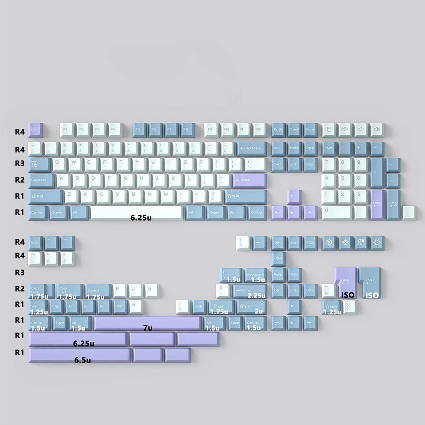 Keycaps - Lavender Mist - Mellow Keyboards